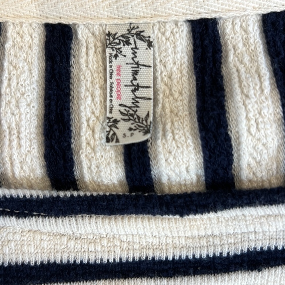 Free People Intimacy Come On Over Striped Tunic Sleep Shirt dress pockets Small - Picture 5 of 8